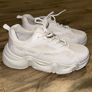 Chunky white sneakers